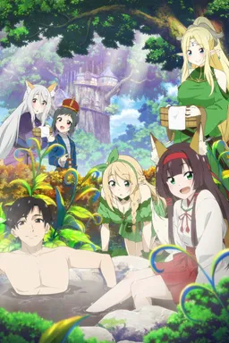 Meitou "Isekai no Yu" Kaitaku-ki: AraFou Onsen Mania Tensei-saki wa, Nonbiri Onsen Tengoku Deshita